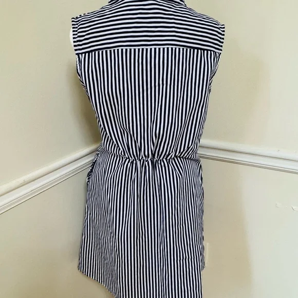 Inomi Women’s Blue White Striped Sleeveless Shirt Dress Size S - Picture 5 of 7
